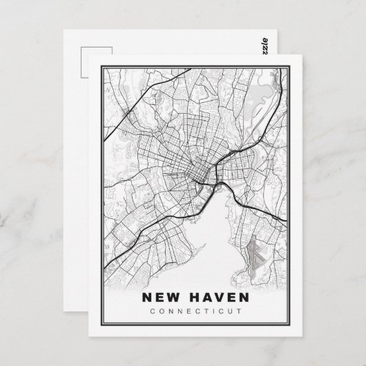 New Haven Map Postkarte (Vorne/Hinten)