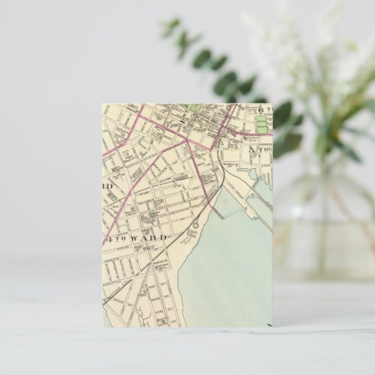 New Haven Map Postkarte (Stehend Vorderseite)