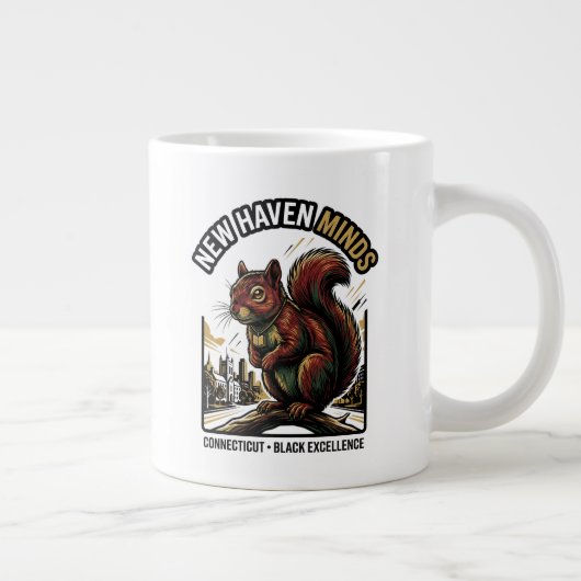 New Haven Minds Red Squirrel Black Excellence Art Jumbo-Tasse (Rechts)
