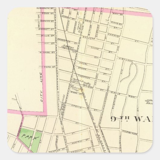 New Haven N Quadratischer Aufkleber (Vorderseite)