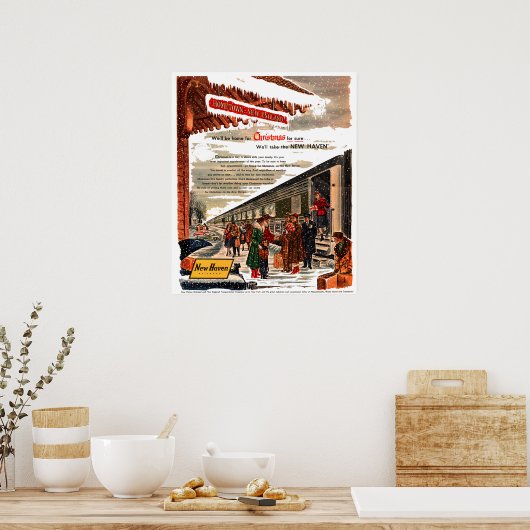 New Haven Railroad Christmas 1947 Poster (Küche)