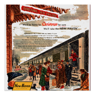 New Haven Railroad Christmas 1947 Poster