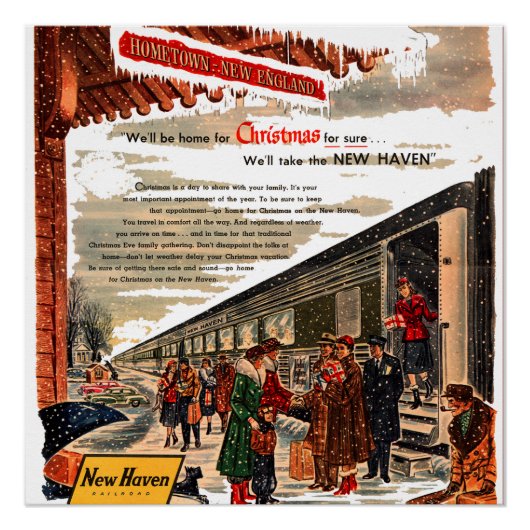 New Haven Railroad Christmas 1947 Poster (Vorderseite)