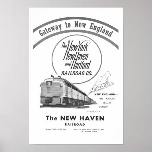 New Haven Railroad-Gateway nach Neuengland 1950 Poster (Vorne)