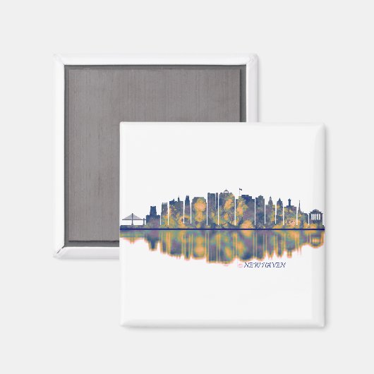 New Haven Skyline Magnet (Vorderseite/Rückseite)