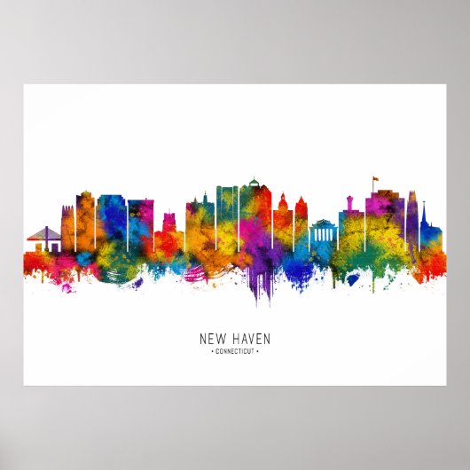 New Haven Skyline Poster (Vorne)