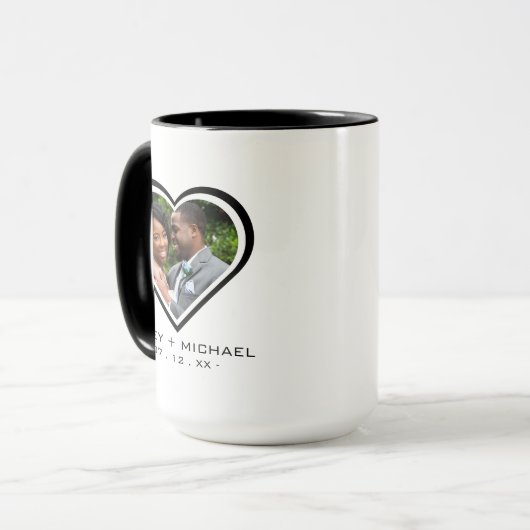 New Heart Foto Picture Wedding Tasse (Vorderseite Links)