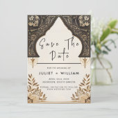 New Henna Islam Nikah Arabische Walima Moslemhochz Save The Date (Stehend Vorderseite)