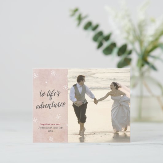 New Holiday New Years Foto Postkarte (Stehend Vorderseite)