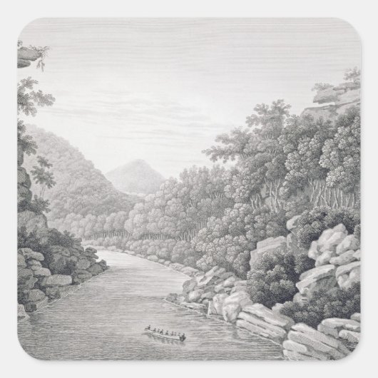 New Holland: Blick auf den Waragamba Fluss im Bl Quadratischer Aufkleber (Vorderseite)