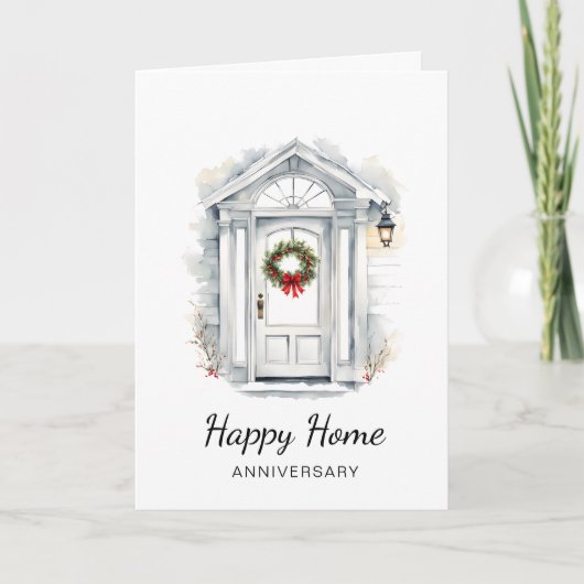 New Home Anniversary Card | Real Estate Agent Karte (Vorderseite)
