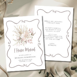 New Home Blush Pink Roses Moving Ankündigung