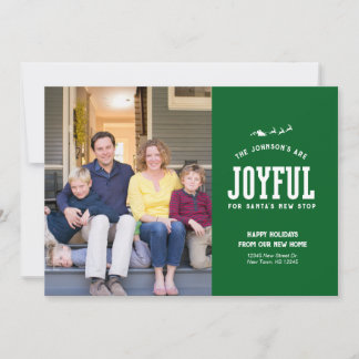 New Home Christmas Photo Card Moving Announcement Feiertagskarte
