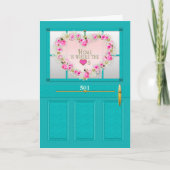 New Home Congratulations Door Wreath Personalize Karte (Vorderseite)