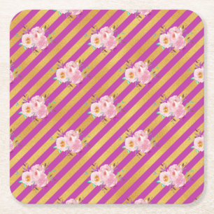 New Home Gift Floral Wall Decor Stickers Rechteckiger Pappuntersetzer