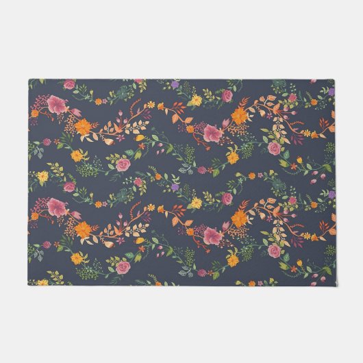 New Home Gift Simple Floral Pattern Fußmatte (Vorderseite)