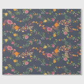 New Home Gift Simple Floral Pattern Geschenkpapier (Flach)