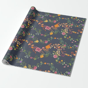 New Home Gift Simple Floral Pattern Geschenkpapier