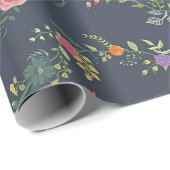 New Home Gift Simple Floral Pattern Geschenkpapier (Rolleneckpunkt)