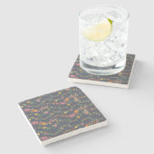 New Home Gift Simple Floral Pattern Steinuntersetzer (Seitenansicht)