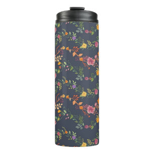 New Home Gift Simple Floral Pattern Thermosbecher