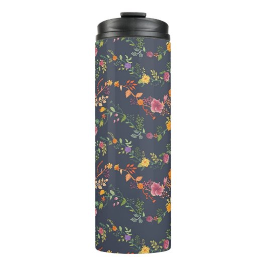 New Home Gift Simple Floral Pattern Thermosbecher (Vorderseite)