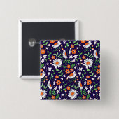 New Home Gift Simple Flowers Button (Vorne & Hinten)