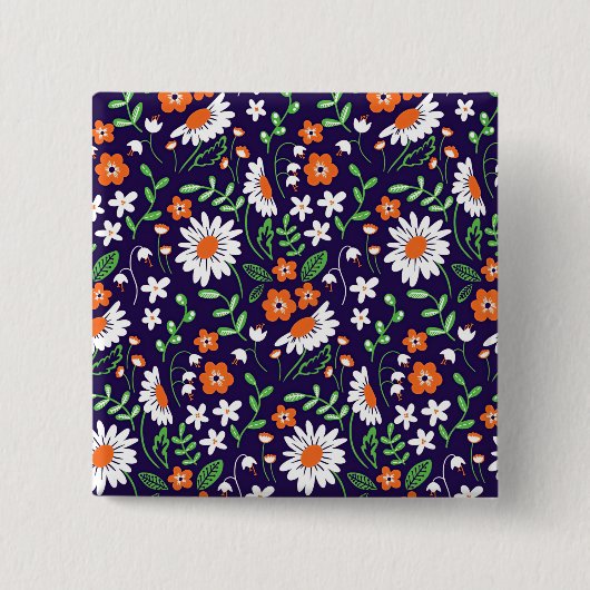 New Home Gift Simple Flowers Button (Vorderseite)