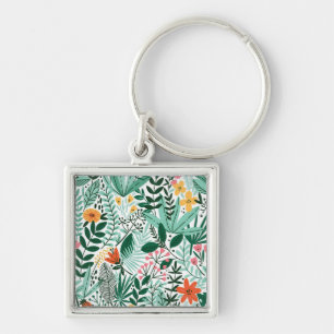 New Home Gift Tropical Seamless Floral Schlüsselanhänger