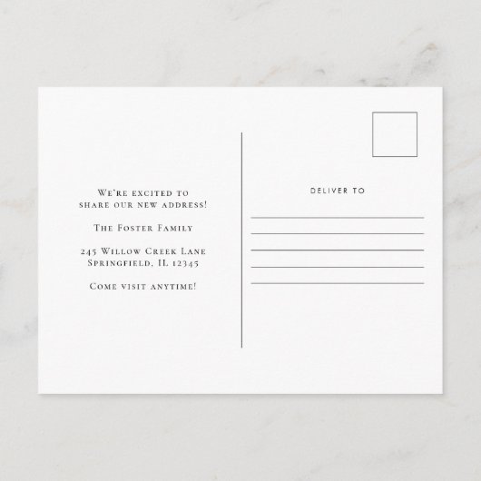 New Home Moving Announcement Change of Address Postkarte (Rückseite)