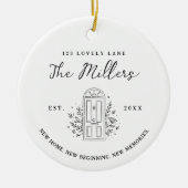 New Home New Beginning Address Photo Custom Keramik Ornament (Vorne)