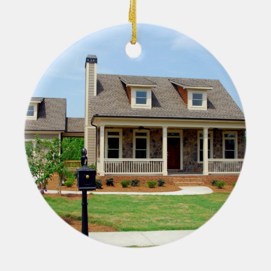 New Home New Beginning Address Photo Custom Keramik Ornament (Hinten)