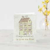 NEW HOME NOTE CARD KARTE (Gelbe Blume)