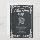 New Home Party Invitation Elegant Chalkboard Hou Einladung (Vorderseite)