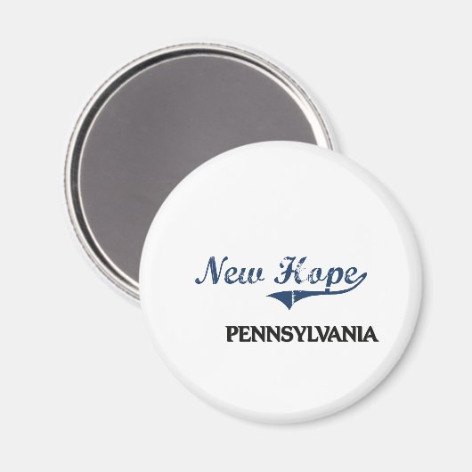New Hope Pennsylvania City Classic Magnet (Vorderseite/Rückseite)