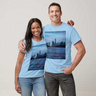 "New Horizons: Bold Multi-Color T - Shirt Design"