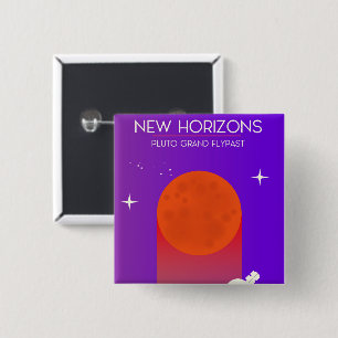 New Horizons Pluto Grand Flypast Weltraumkunst. Button