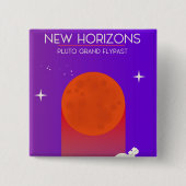 New Horizons Pluto Grand Flypast Weltraumkunst. Button (Vorderseite)