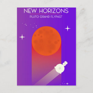 New Horizons Pluto Grand Flypast Weltraumkunst. Postkarte