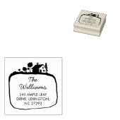 New House Address Announcement Rustic Garden Gummistempel (Stempel)