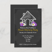 New House Erwärmung Party Blackboard Doodle Einladung (Vorne/Hinten)
