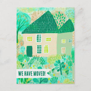 New House Moving Announcement Change Address Sweet Postkarte