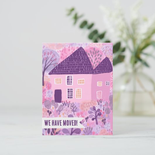 New House Moving Announcement Change Address Sweet Postkarte (Stehend Vorderseite)