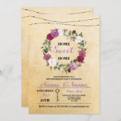 New Housewärming Zuhause Sweet Zuhause Key Rustika Einladung (Vorne/Hinten)