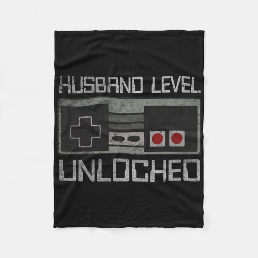 New Husband Level Unlocked Just Married Gamer Bach Fleecedecke (Vorderseite)