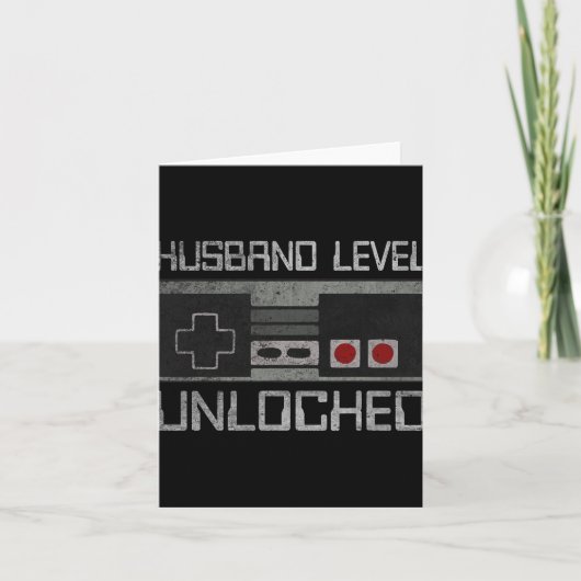 New Husband Level Unlocked Just Married Gamer Bach Karte (Vorderseite)