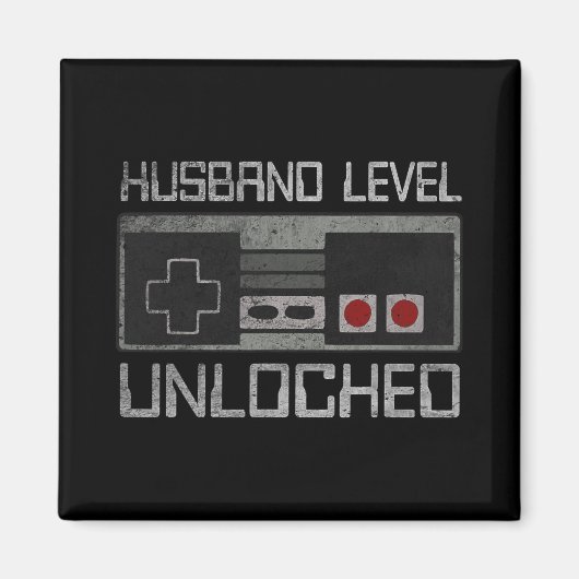 New Husband Level Unlocked Just Married Gamer Bach Magnet (Vorne)