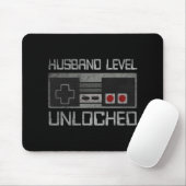 New Husband Level Unlocked Just Married Gamer Bach Mousepad (Mit Mouse)