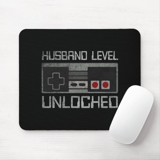New Husband Level Unlocked Just Married Gamer Bach Mousepad (Mit Mouse)