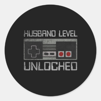 New Husband Level Unlocked Just Married Gamer Bach Runder Aufkleber